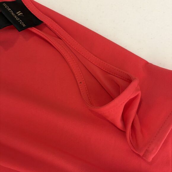 Worthington Tank Top Women's XL Layered Sleeveless Solid Career Shirt Ruffle - Picture 9 of 12